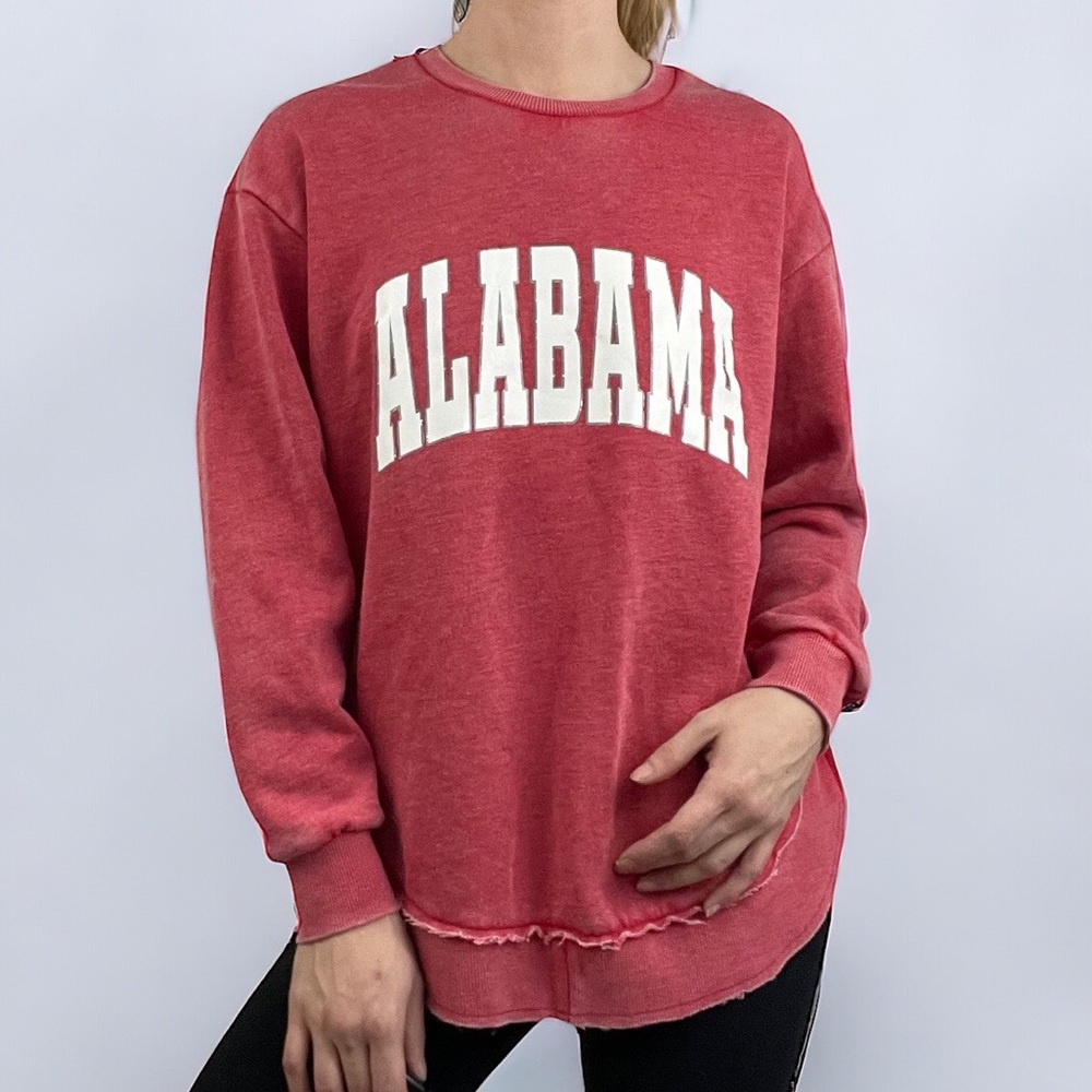 Prissy Jane Red Alabama Graphic Crewneck Long Sleeve  Top